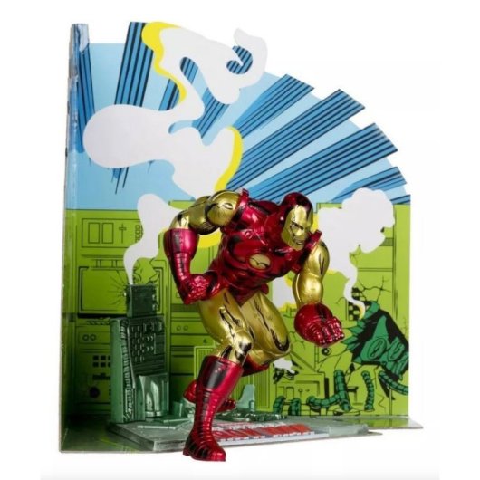 Figura Iron Man Clásico Marvel Estatua Diorama 18 Cms