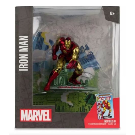 Figura Iron Man Clásico Marvel Estatua Diorama 18 Cms