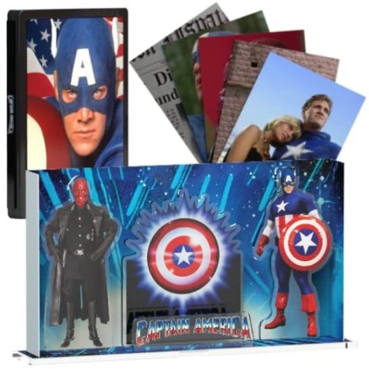 Display 3d Capitán América (1990) Expositor Steelbook Versión 6 + Blu Ray