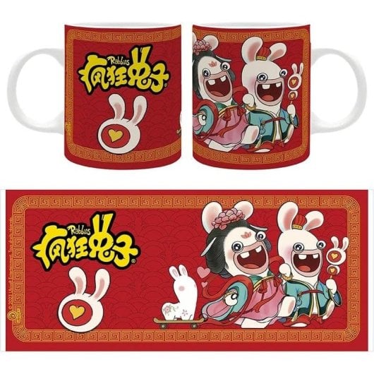 Taza Raving Rabbids The Lapins Cretins Año Nuevo Chino Cerámica 320 Mls