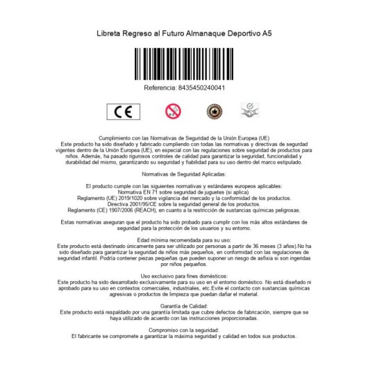 Libreta Regreso Al Futuro Almanaque Deportivo A5