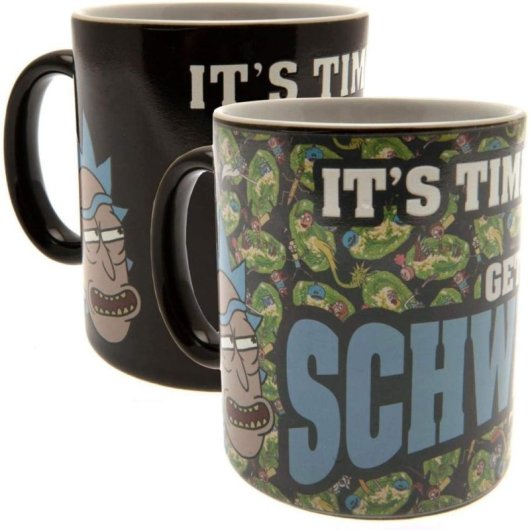 Taza Térmica Cambia Con El Calor It's Time To Get Schwifty Rick & Morty Cerámica 320 Mls
