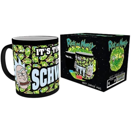 Taza Térmica Cambia Con El Calor It's Time To Get Schwifty Rick & Morty Cerámica 320 Mls