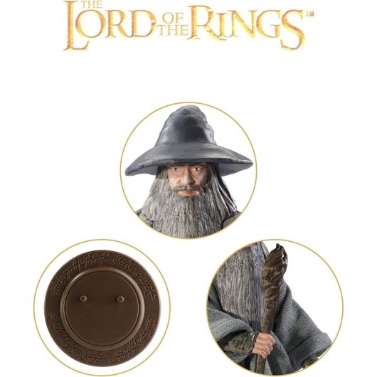 Figura Gandalf El Gris El Señor De Los Anillos Bendyfigs 19 Cms