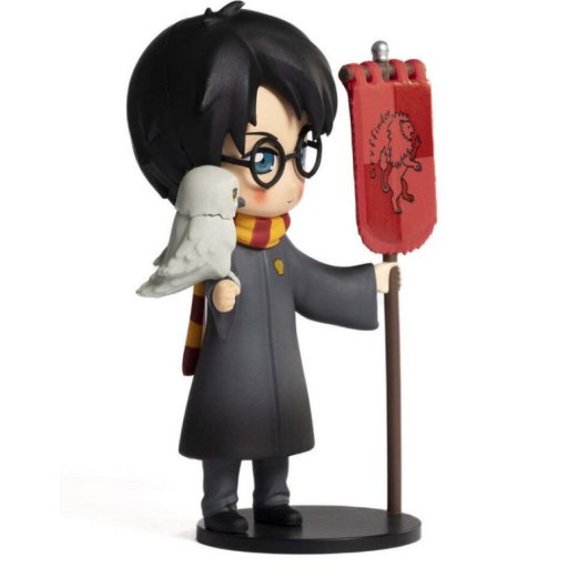 Figura Harry Potter Con Hedwig Y Estandarte Gryffindor 15 Cms