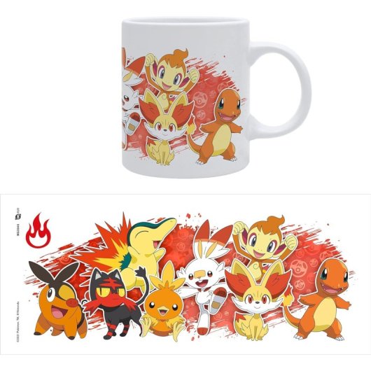Taza Pokemon Fire Starters White Cerámica 320 Ml