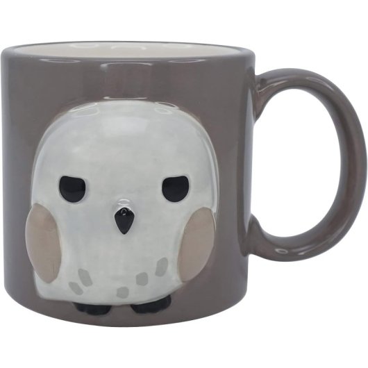 Taza Hedwig Hogwarts Is My Home Kawaii Harry Potter Con Relieve Cerámica 350 Ml