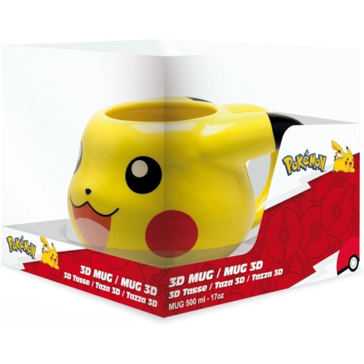 Taza Pikachu 3d Pokémon Cerámica 500 Mls