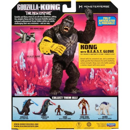 Figura Kong Con Guante B.e.a.s.t. Godzilla X Kong: The New Empire 15 Cms