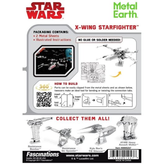 Maqueta Caza X-wing Star Wars De Metal 3d