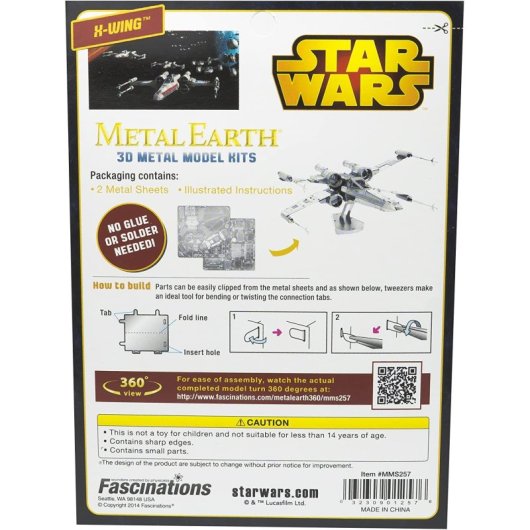 Maqueta Caza X-wing Star Wars De Metal 3d