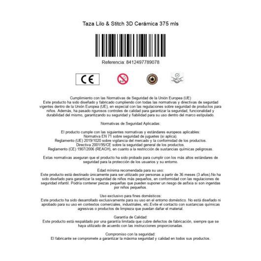 Taza Lilo & Stitch 3d Cerámica 375 Mls