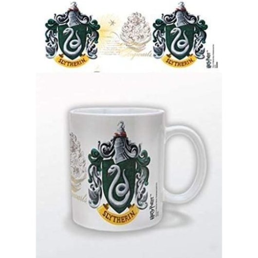 Taza Escudo Slytherin Harry Potter Cerámica 315 Mls