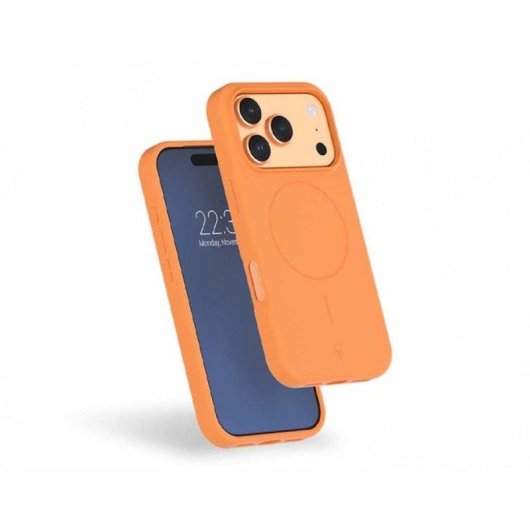 Funda para móvil Force Case Silicona Líquida Mate Naranja con MagSafe para iPhone 17 Pro