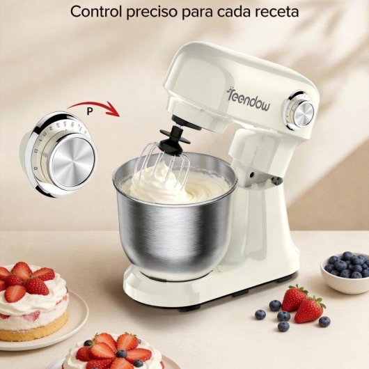 Batedeira Teendow 1500W 4,7 L 12 velocidades 3 em 1