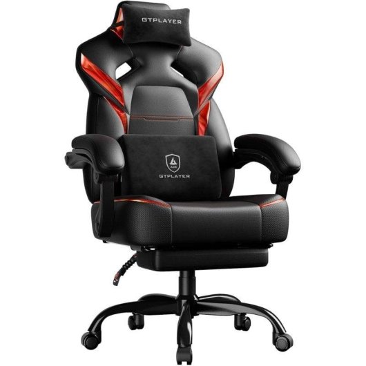 Sedia GTPLAYER Gaming Ergonomica Rossa con Reposapiedi
