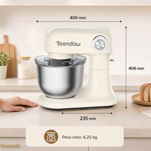 Robot de Cozinha Teendow 1500W 4,7L 12 Velocidades Pulso