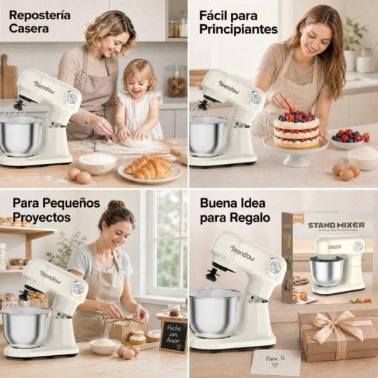 Robot de Cozinha Teendow 1500W 4,7L 12 Velocidades Pulso