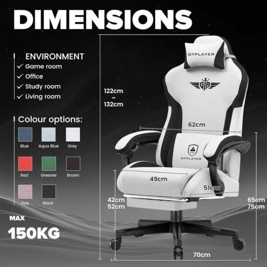 Sedia Gaming GTPLAYER Ergonomica con supporto lombare