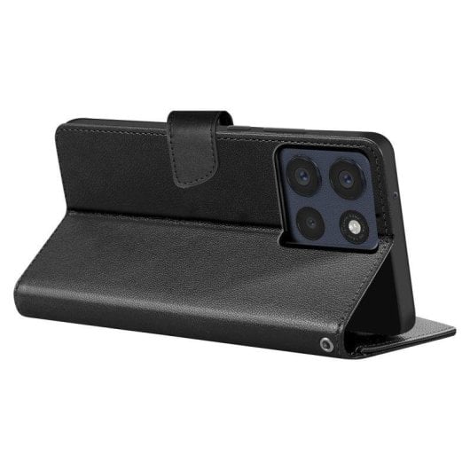Custodia folio Avizar in pelle nera con supporto e porta carte per Motorola Moto G86