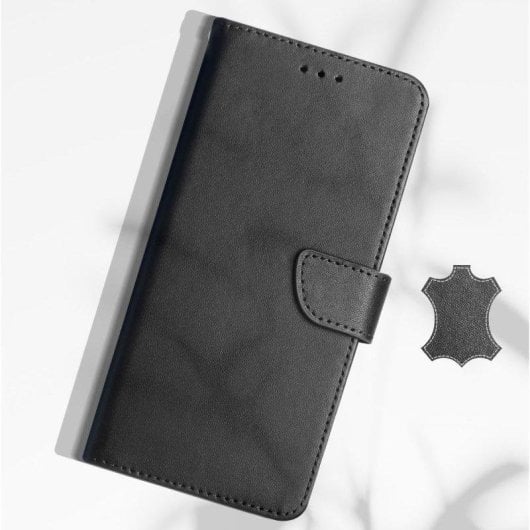 Custodia folio Avizar in pelle nera con supporto e porta carte per Motorola Moto G86