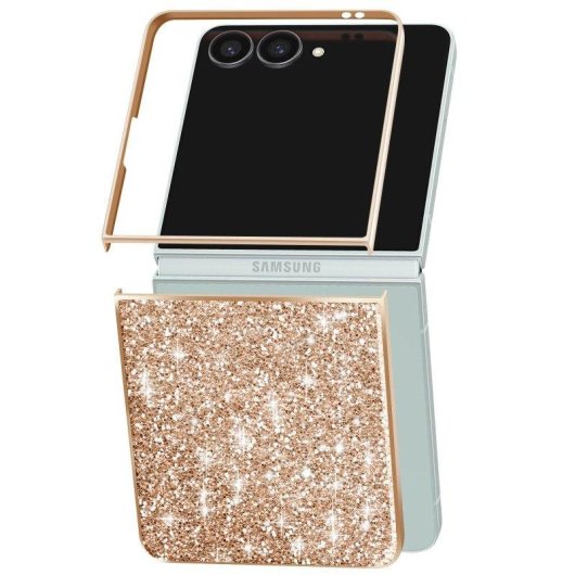 Funda Avizar rígida brillante rosa champán para Samsung Galaxy Z Flip7