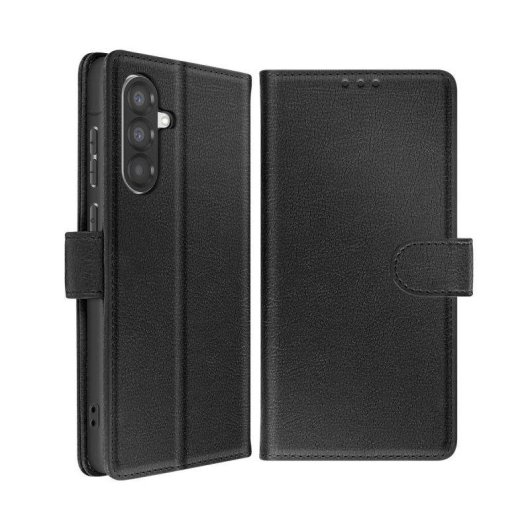 Avizar Capa Carteira Pele Sintética Preta Suporte para Galaxy A56 A36