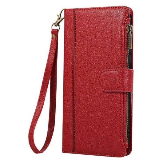 Custodia Avizar in pelle sintetica rossa con tracolla per Galaxy A16 e A26