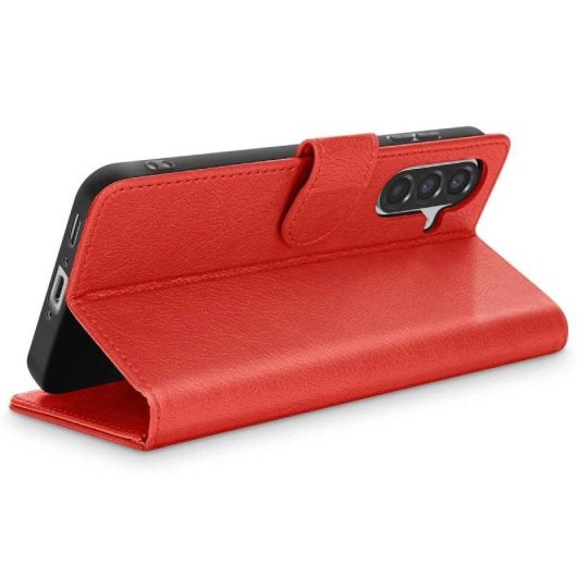 Capa para Telemóvel Avizar Carteira Couro Sintético Vermelha com Suporte para Galaxy A56 / A36