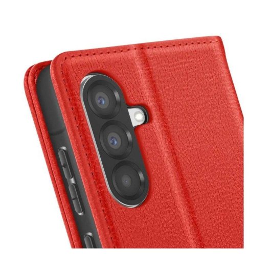 Capa para Telemóvel Avizar Carteira Couro Sintético Vermelha com Suporte para Galaxy A56 / A36