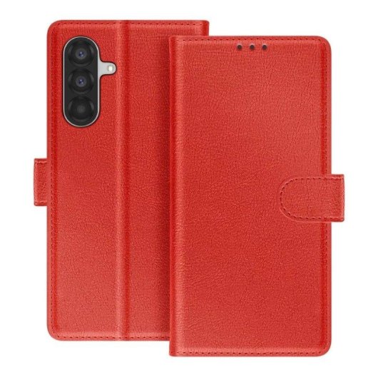 Capa para Telemóvel Avizar Carteira Couro Sintético Vermelha com Suporte para Galaxy A56 / A36