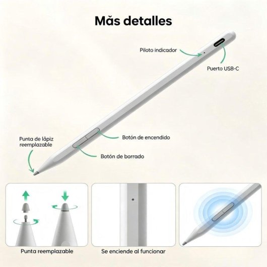 Lápiz táctil MESWAO B3/B3 Pro punta 0,3 mm
