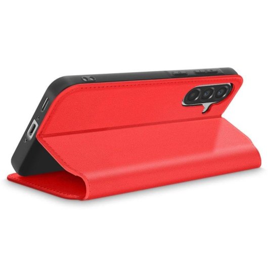 Capa Avizar em couro sintético vermelho com porta-cartões e suporte para Samsung Galaxy A56 5G
