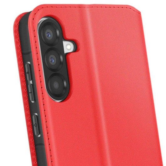 Capa Avizar em couro sintético vermelho com porta-cartões e suporte para Samsung Galaxy A56 5G