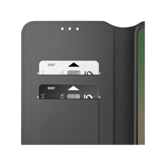Capa para Telemóvel Avizar Folio Pele Sintética Preta com Porta Cartões para Galaxy A56/A36