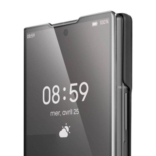 Funda Avizar Clamshell Policarbonate Noir Effet Miroir pour Galaxy Z Fold7