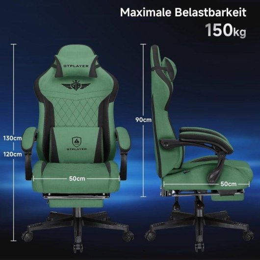 Sedia Gaming GTPLAYER Ergonomica Con Supporto Lombare Schienale Reclinabile