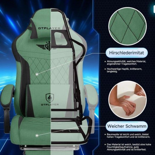 Sedia Gaming GTPLAYER Ergonomica Con Supporto Lombare Schienale Reclinabile