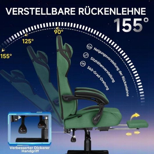 Sedia Gaming GTPLAYER Ergonomica Con Supporto Lombare Schienale Reclinabile