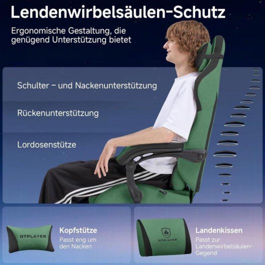 Sedia Gaming GTPLAYER Ergonomica Con Supporto Lombare Schienale Reclinabile