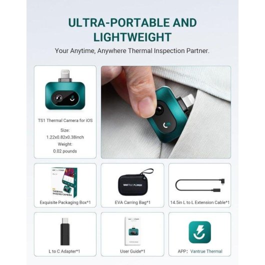 Camara termografica Vantrue TS1 512x384 Lightning USB-C -20C a 550C
