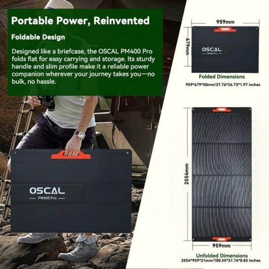 Panel Solar Oscal PM400 Pro 400W Plegable Portátil Resistencia IP67