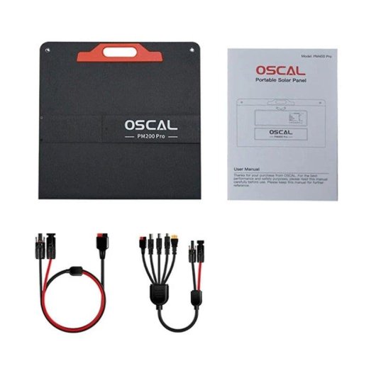 Panel Solar Oscal PM200 Pro 200W Plegable Portátil IP67 2 Puertos DC
