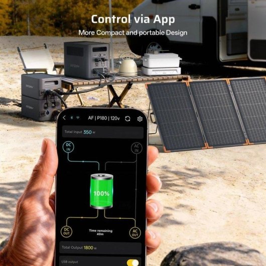 Estación de energía AFERIY Nomad1800 Pro 1024Wh 9 puertos LiFePO4 Cargador solar