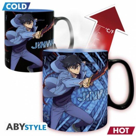 Taza Termocolora ABYstyle Solo Leveling Jinwoo e Igris 460 ml