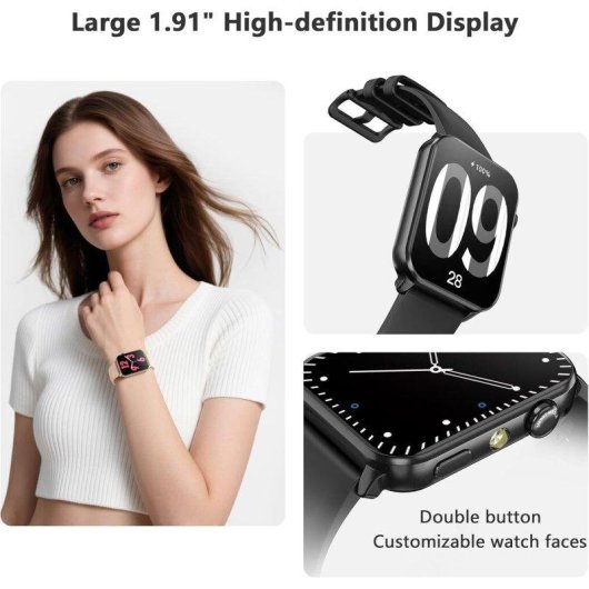Blackview R30max Bluetooth 1,91" HD Negro Correa Nylon y Silicona Talla Única