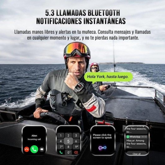 Blackview Military Smartwatch Bluetooth 2.01'' Alumínio Preto 2 Braceletes