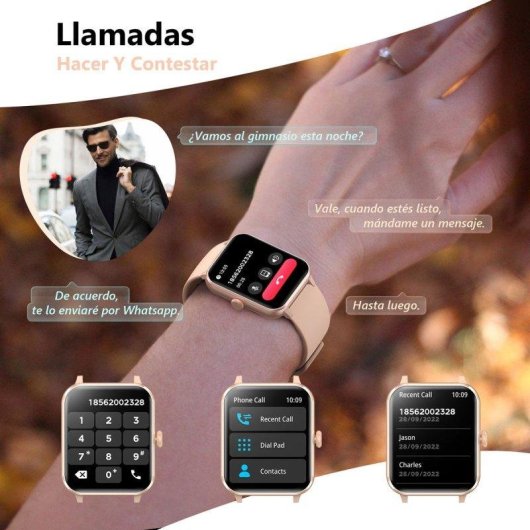 Blackview Smartwatch Bluetooth 5.3 1,85" TFT HD LCD Correa Intercambiable