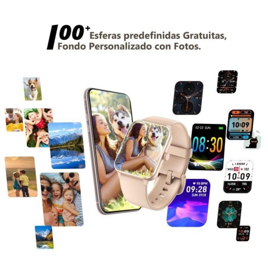 Blackview Smartwatch Bluetooth 5.3 1,85" TFT HD LCD Correa Intercambiable