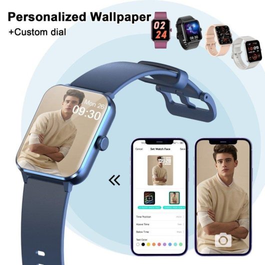 Blackview Smartwatch Bluetooth 5.3 1,85" Azul Correa S/M